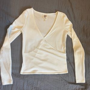 Self Esteem Long Sleeve Wrap front top size XS